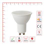 LED лампа GU10 (спот), 6Вт, 500Лм, GU10