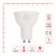 LED лампа GU10 (спот), 6Вт, 500Лм, GU10
