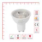 LED лампа GU10 (спот), 4Вт, 500Лм, GU10, Шаффоф