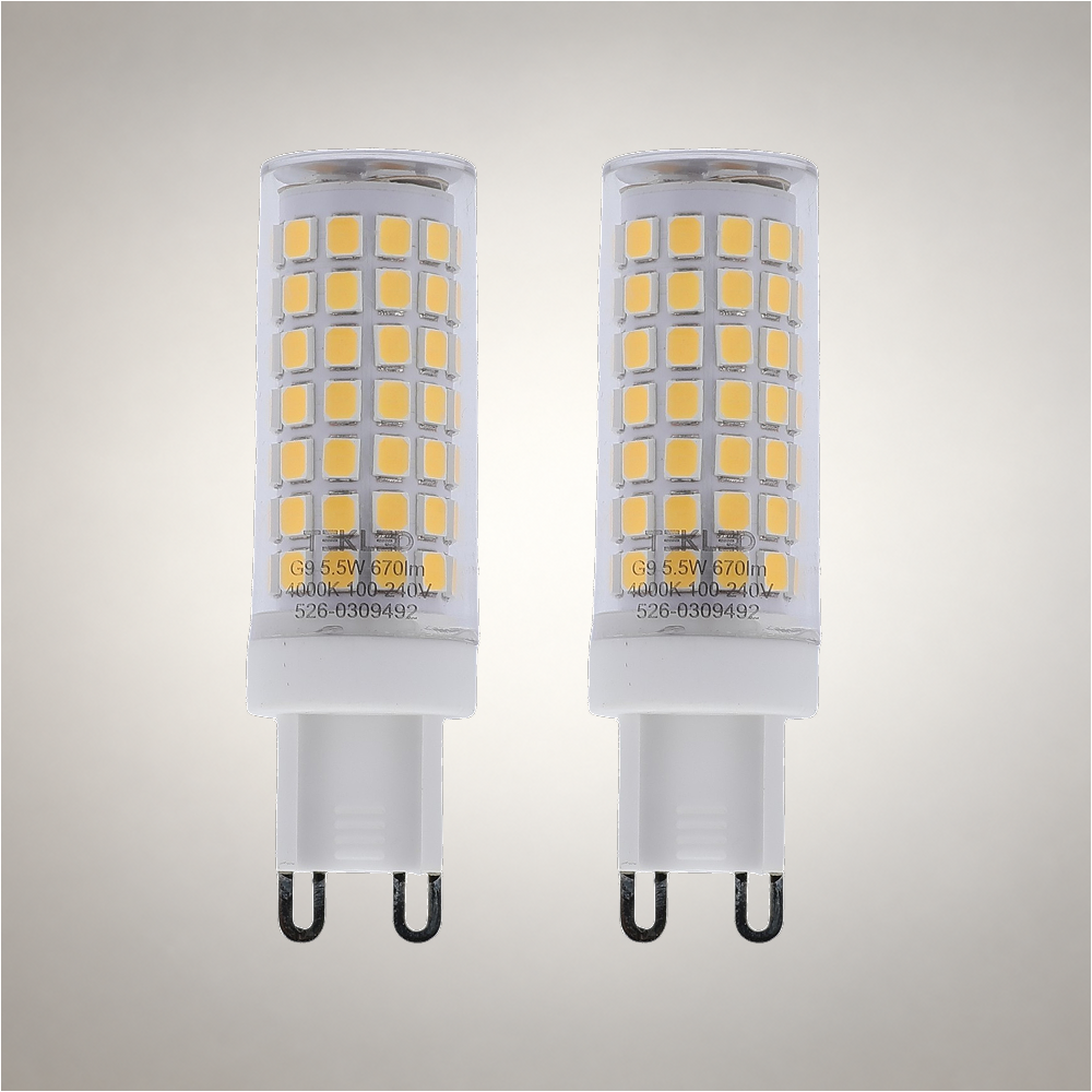 LED лампа, капсула туридаги, 5.5 Вт, 670 лм, G9