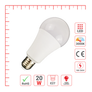 LED лампа A80 (нок шаклида), 20Вт, 1800Лм, E27