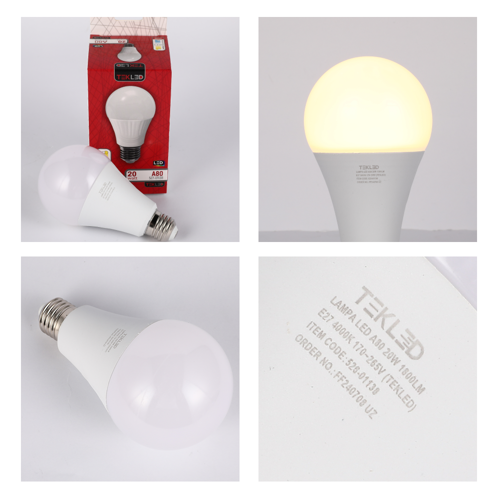 LED лампа A80 (нок шаклида), 20Вт, 1800Лм, E27