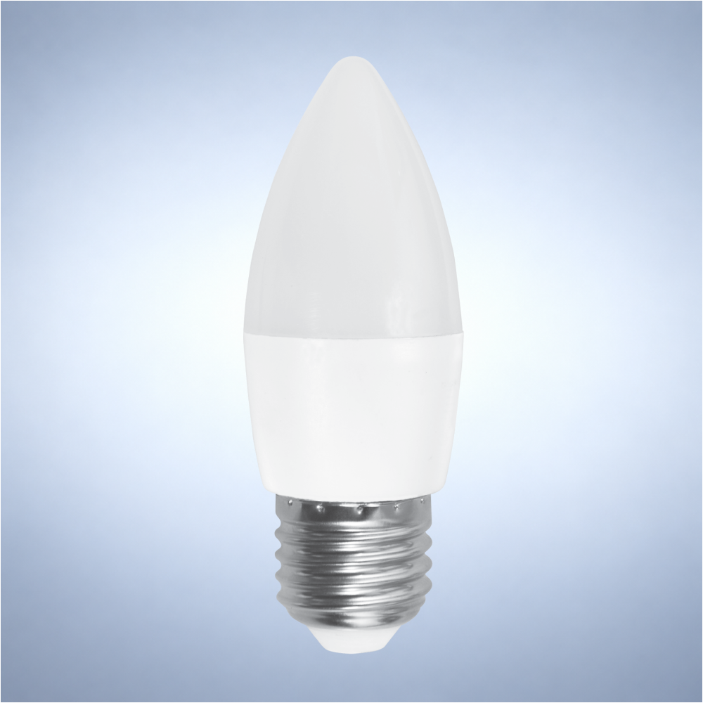 LED лампа C35 (шам шаклида), 6Vt, 520Lm, E27 (Ц)