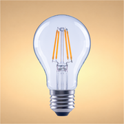LED лампа A60 (нок шаклида), 4Вт, 470Лм, E27, 2700K (илиқ оқ), Шаффоф