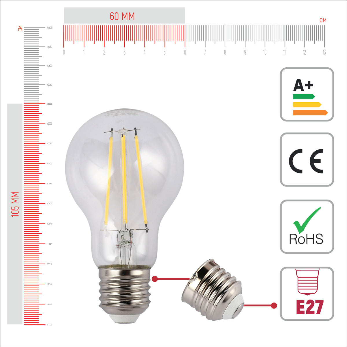 LED-Лампа A60 (6,5W, E27, CLEAR)