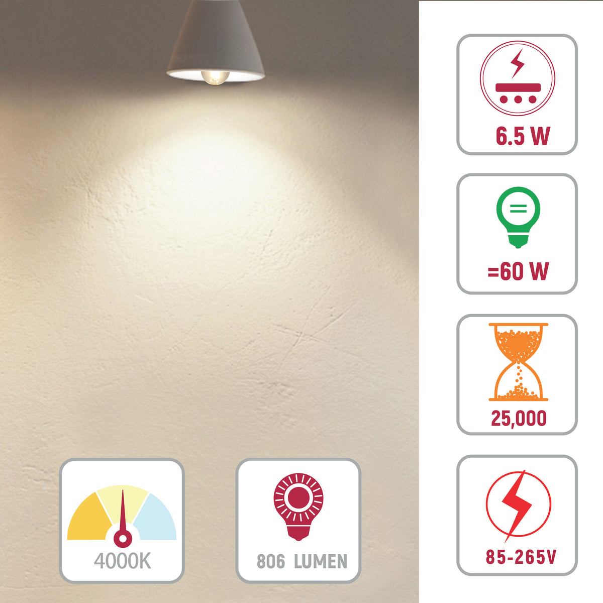LED-Лампа A60 (6,5W, E27, CLEAR)