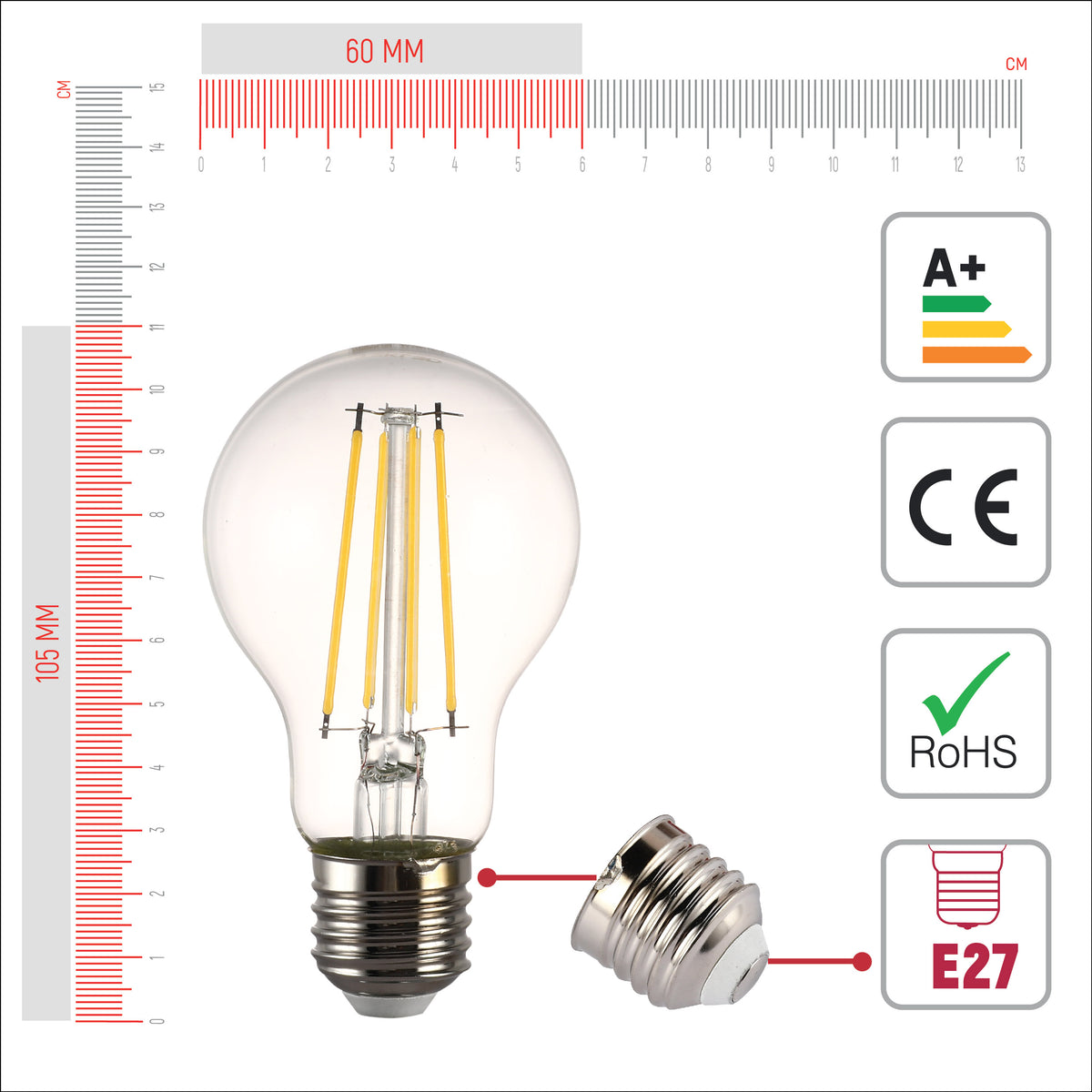LED-Лампа A60 (6,5W, E27, CLEAR)