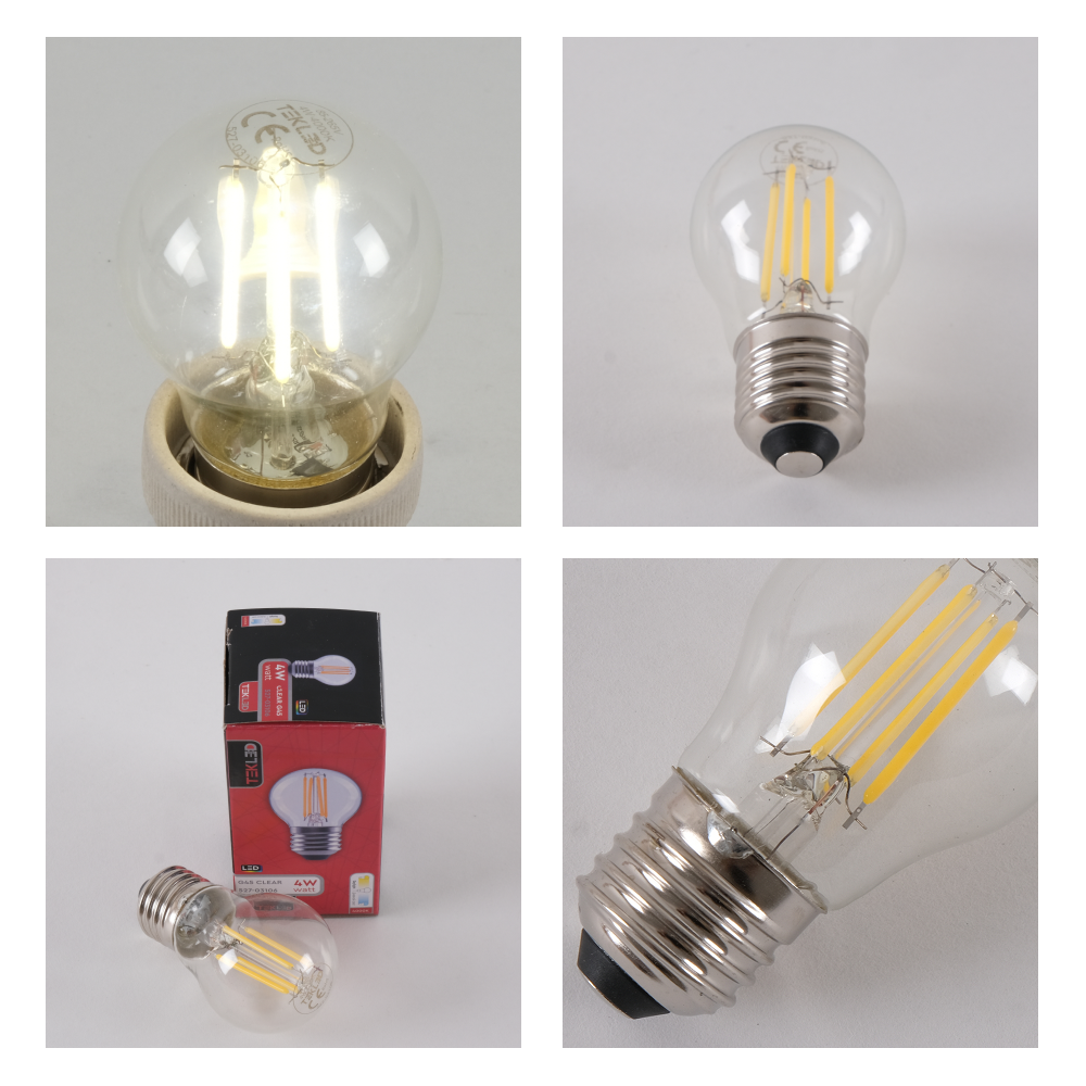 LED лампа G45 (шар шаклида), 4Вт, 470Лм, E27, Шаффоф