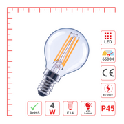 LED лампа P45 (қўзиқорин шаклида), 4Вт, 470Лм, E14