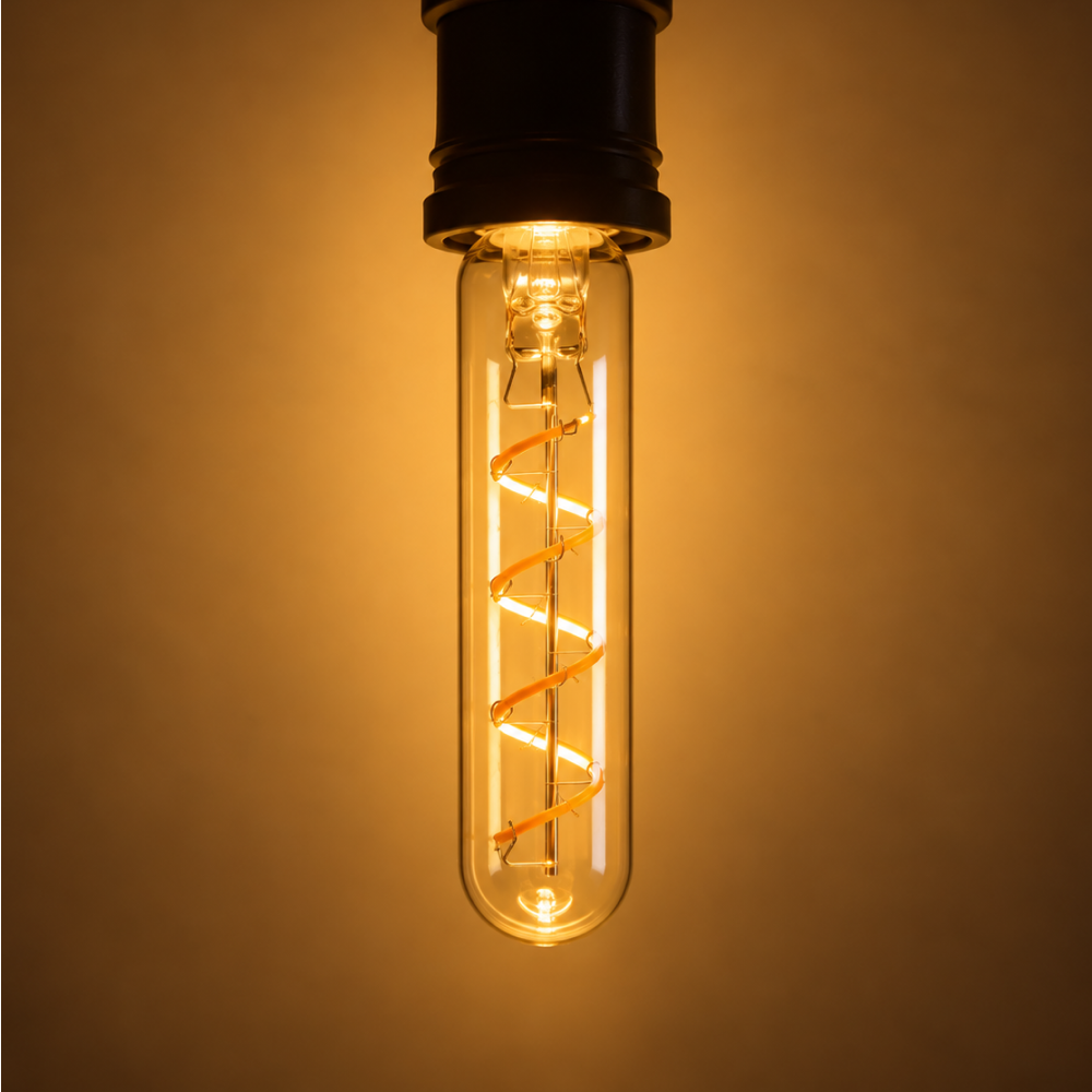LED лампа T30 (найсимон), 4Вт, 240Лм, E27, 2400K (илиқ оқ), Янтарь ранг