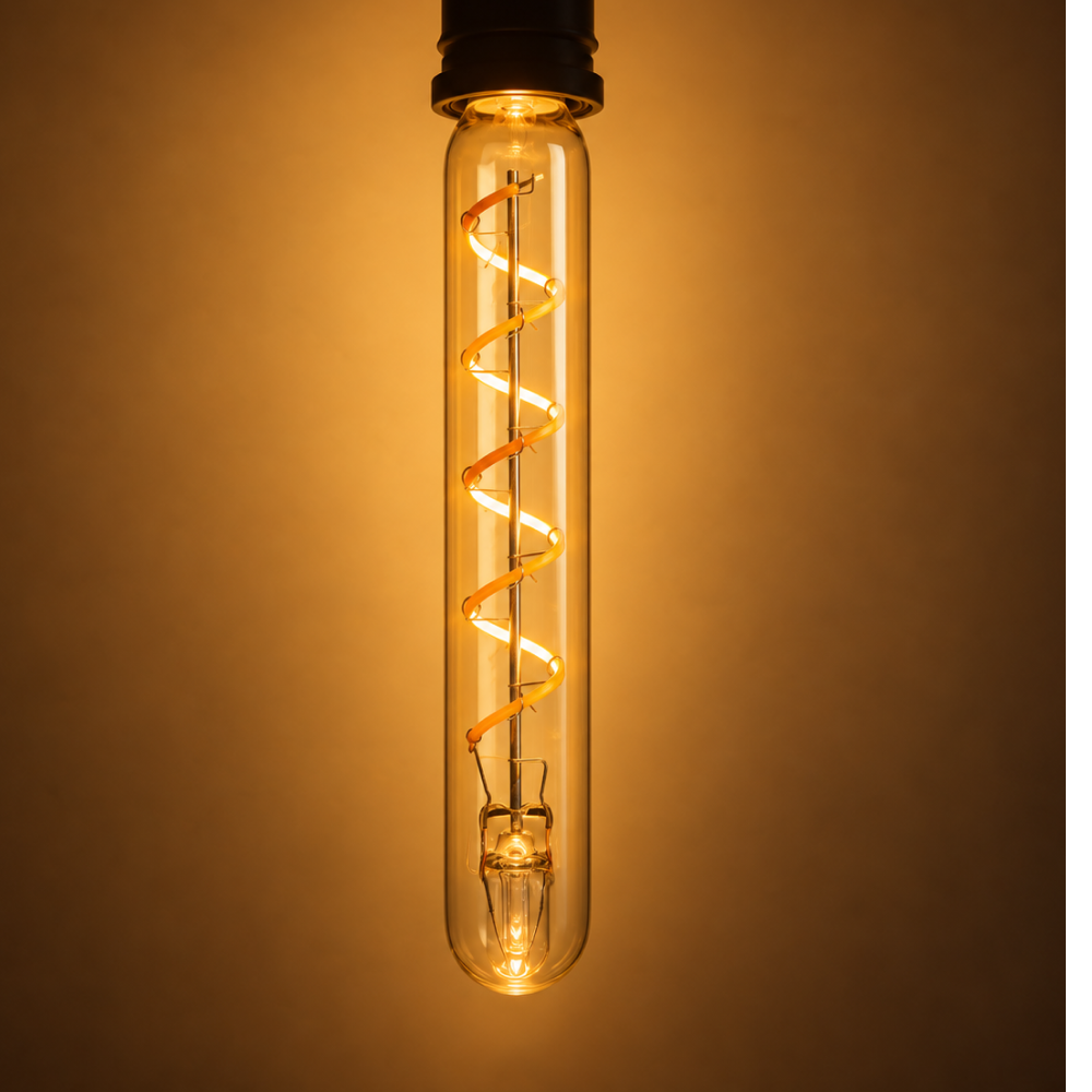 LED лампа T30 (найсимон), 4Вт, 240Лм, E27, 2400K (илиқ оқ), Янтарь ранг