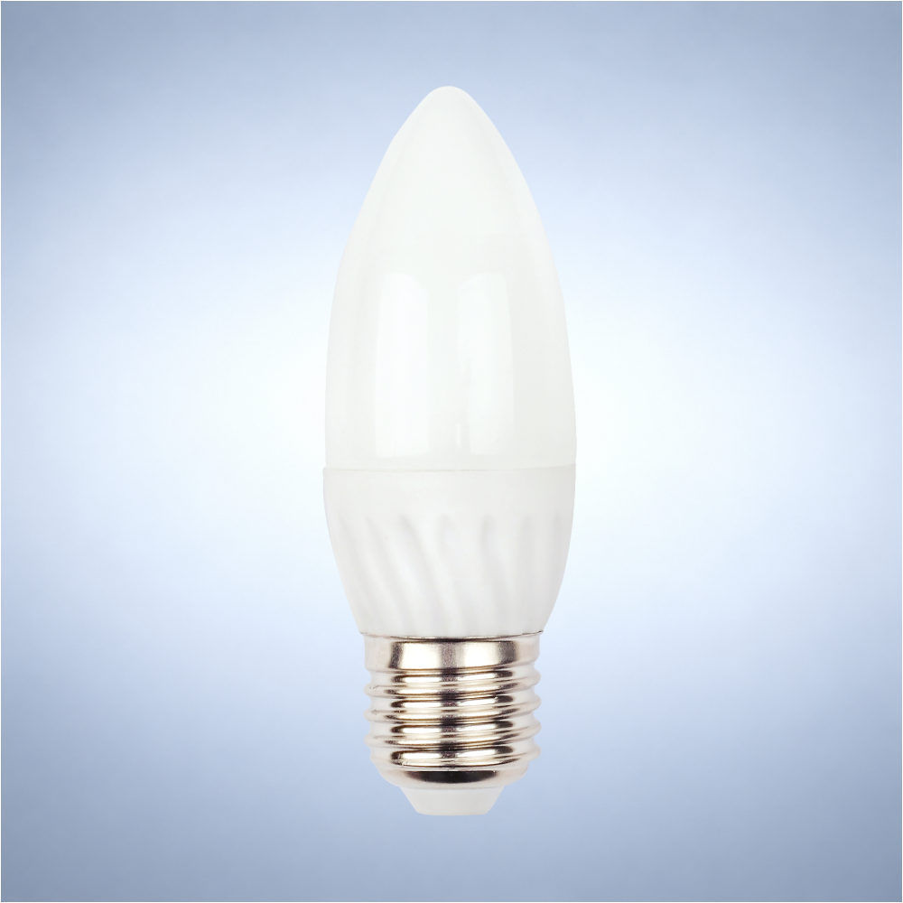 LED лампа C35 (шам шаклида), 4Вт, 350Лм, E27 (ECOLITE), 6000K (совуқ оқ)