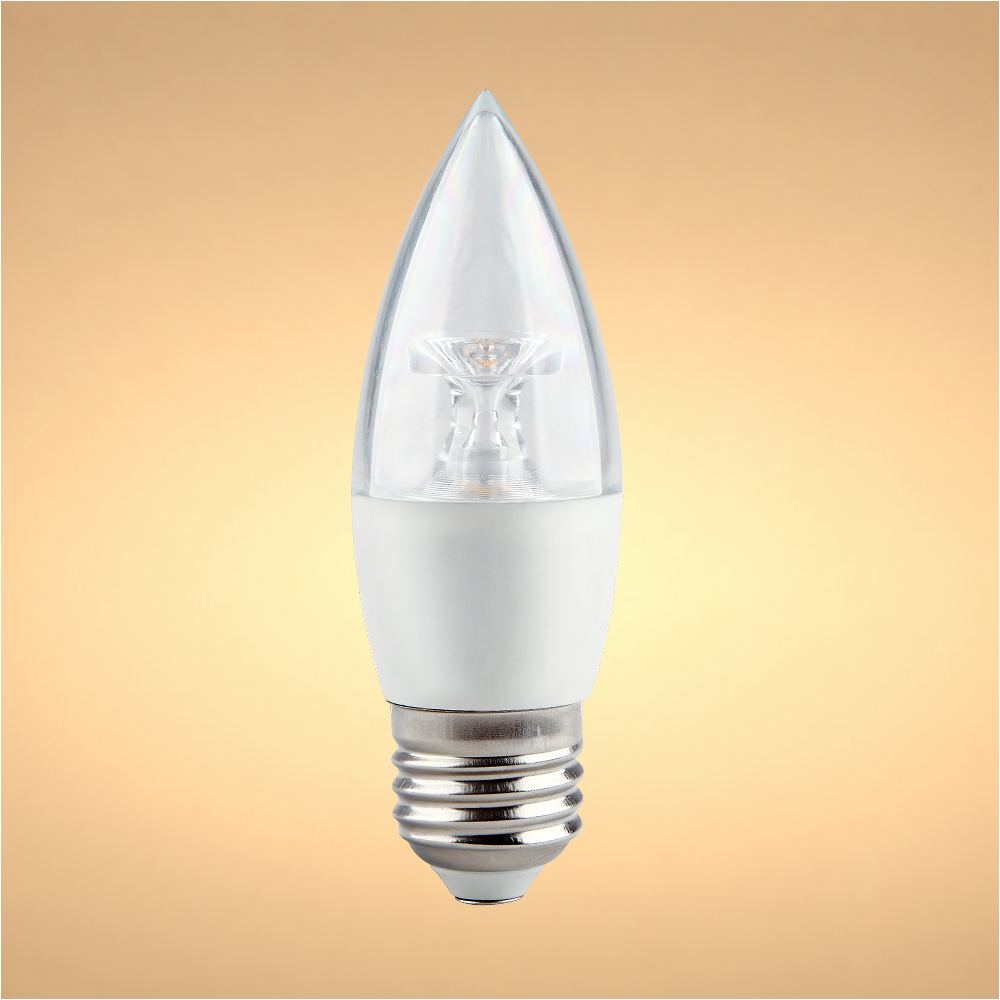 LED лампа СРЙСТАЛ C37 (хрустал шам), 6Vt, E27 (ЭСОЛИТЕ)