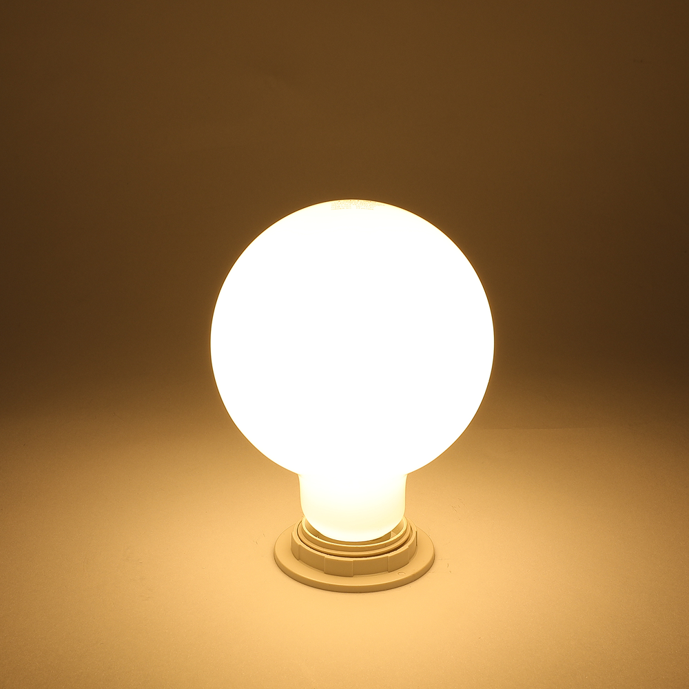 LED лампа G80 (шарсимон), 7Вт, Е27, 3000К (илиқ оқ), Сутсимон (милкй)