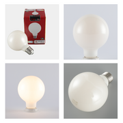 LED лампа G80 (шар шаклида), 12Вт, 1350Лм, E27, Молочная (milky)