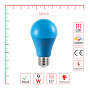 LED лампа A60 (нок шаклида), 9Вт, E27