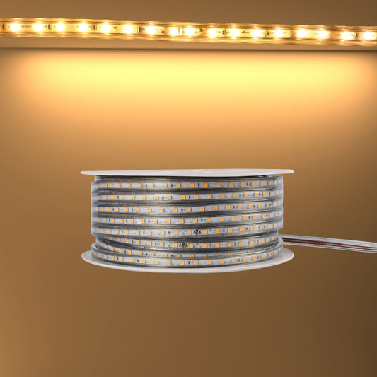 LED лента 5050/60 220V илиқ оқ 6.5W/M IP65 (TT) 50м