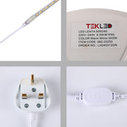 LED лента 5050/60 220V илиқ оқ 6.5W/M IP65 (TT) 50м