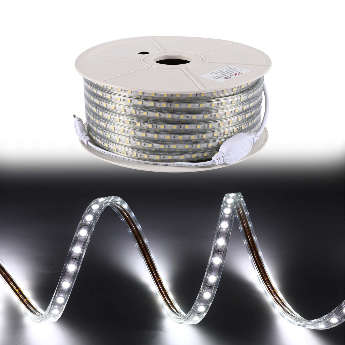 LED лента 5050/60 220V оқ 6.5W/m IP65 (TD) 50м