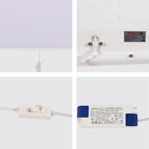 Close shot of the 600x600 Luminous Switch 3CCT LED Panel Light 2x2ft 40W-165-038406