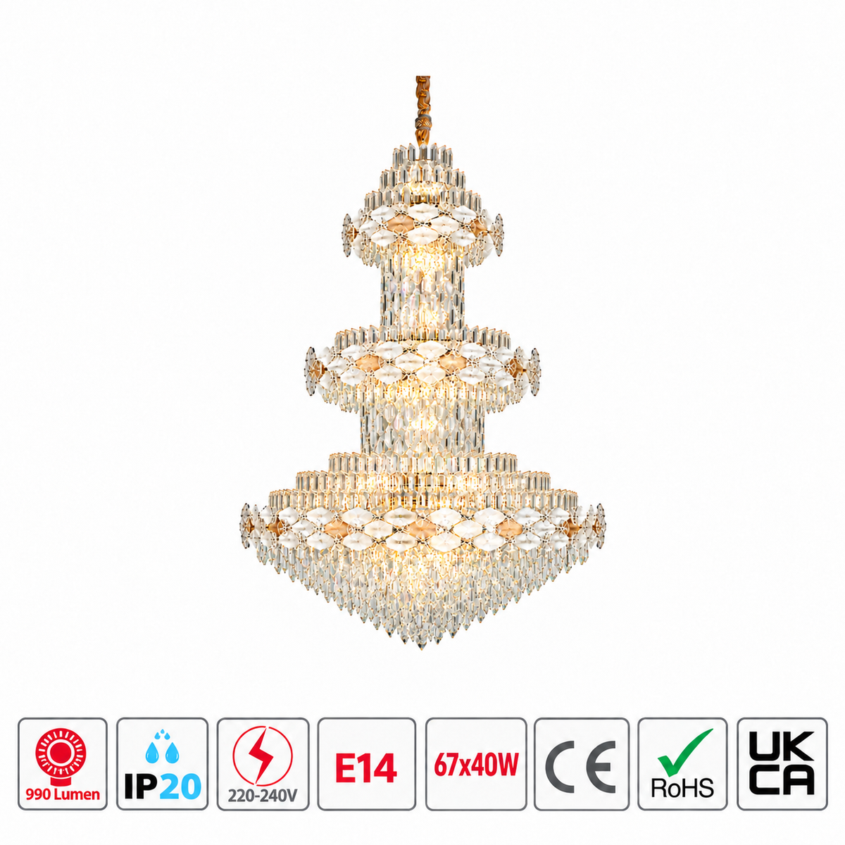 Люстра M2063 67xE14 GOLD 1200мм*H1850мм(TEKLED)