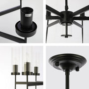 Close shot of the American Fluted Glass Chandelier Ceiling Light-159-18226