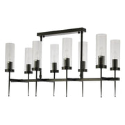Chandelier TEKLED American Fluted Glass Chandelier Ceiling Light-Black-159-18228