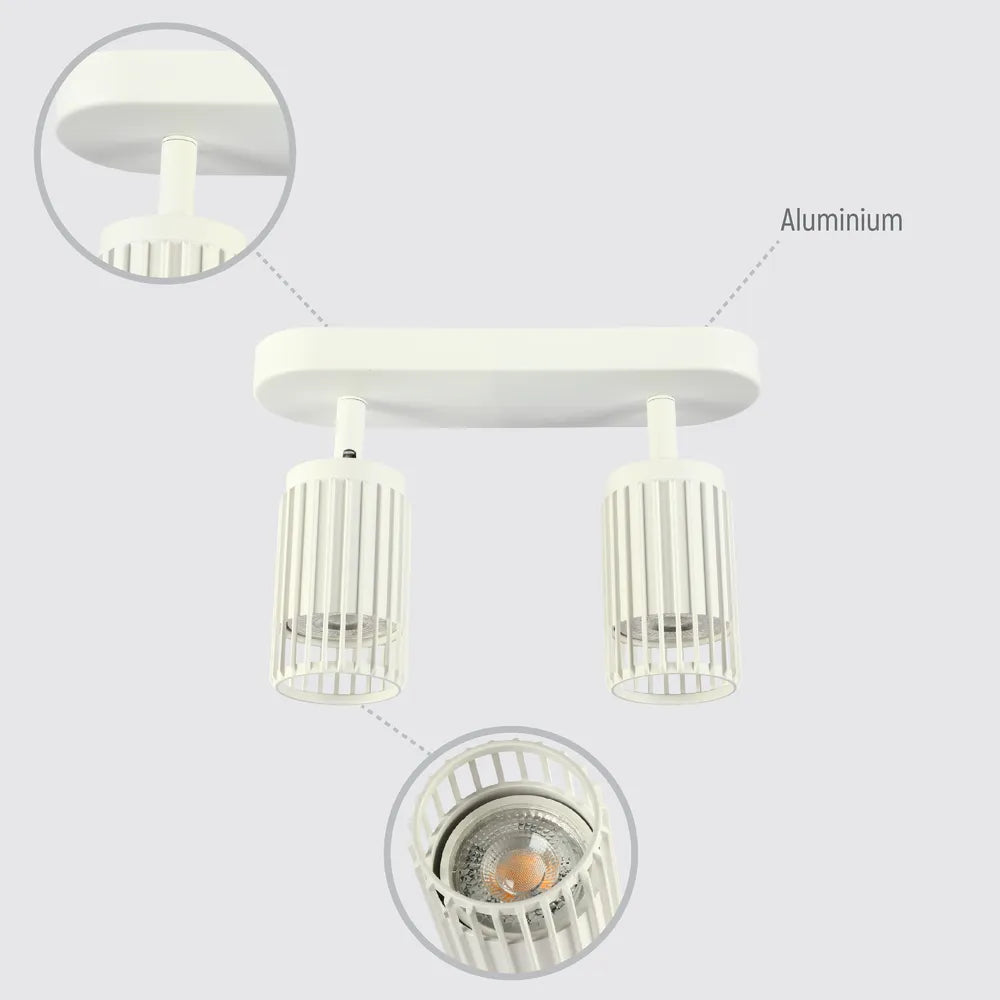 Details of the Aria Cage-Bar Adjustable GU10 Spotlight-172-03154