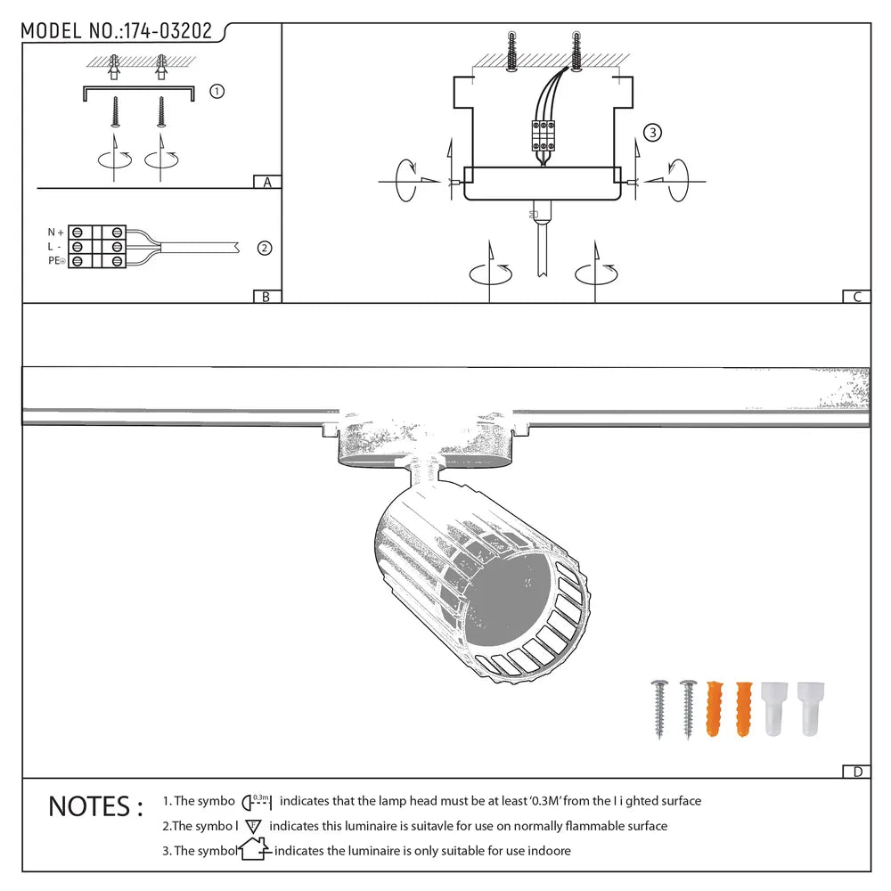 User manual for Aria Cage-Bar GU10 Tracklight-174-03202