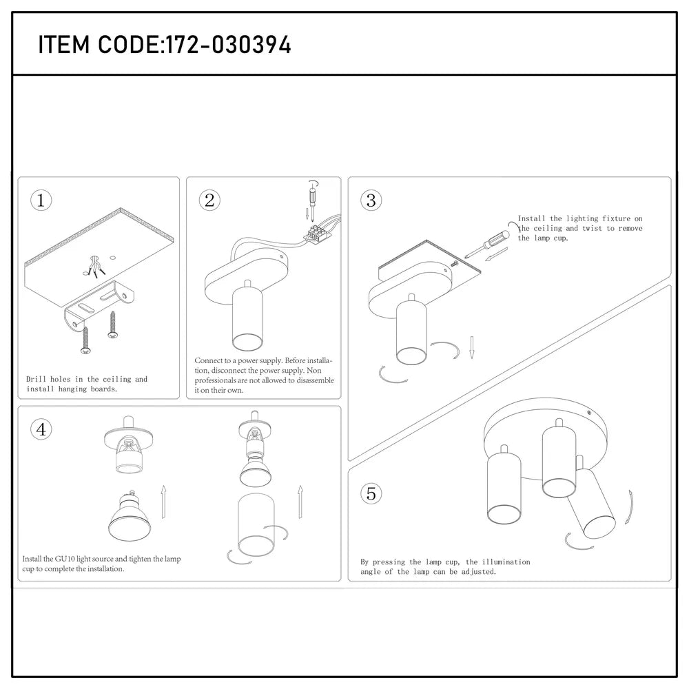 User manual for Astra Pearl Grey Cylinder GU10 Spotlight-172-030394