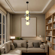 Chandelier TEKLED Black Chandelier 68100-10 Milky+Smoke Glass 10xG9(TEKLED)-159-18284--159-18284