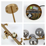 Close shot of the Bronze Chandelier 67016-21B Smoke Glass 21xG9(TEKLED)-159-18256-159-18256