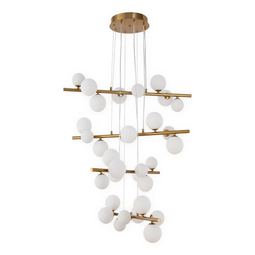 Chandelier TEKLED Bronze Chandelier 67030-32 Milky Glass 32xG9(TEKLED)-159-18272--159-18272