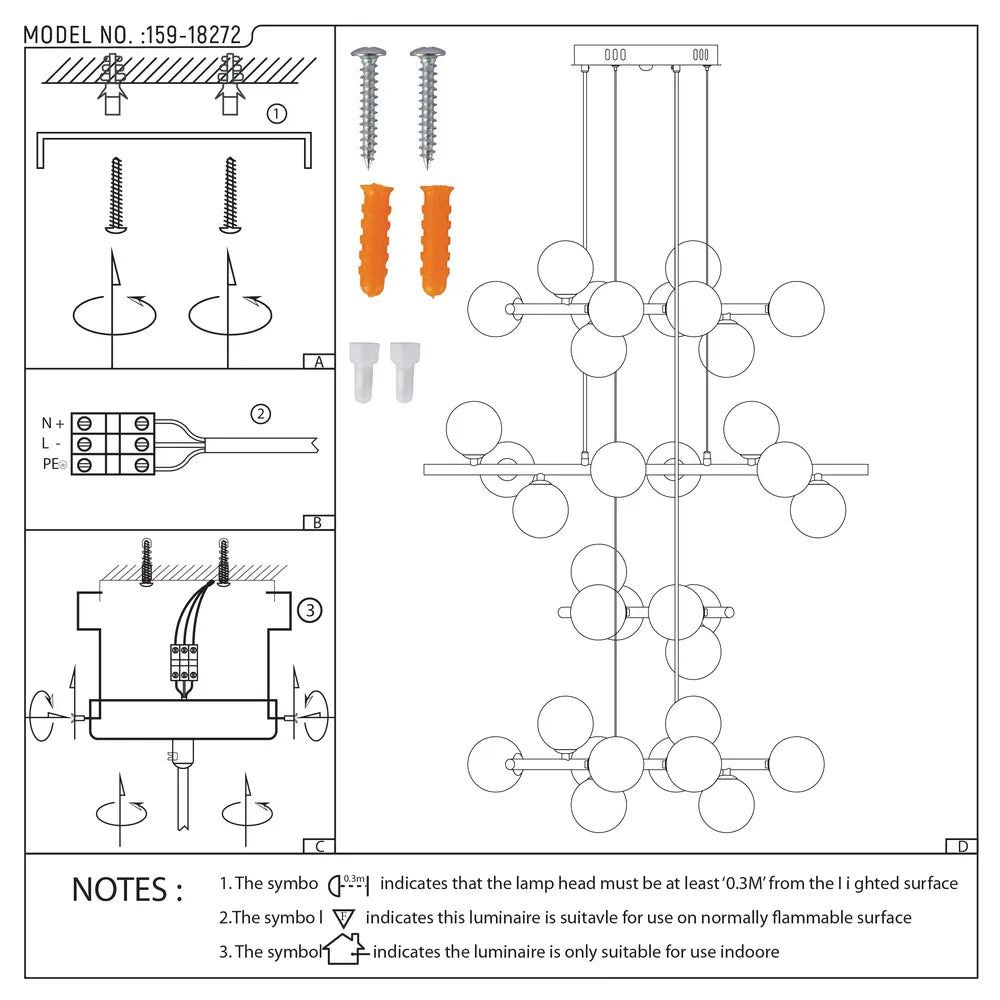 User manual for Bronze Chandelier 67030-32 Milky Glass 32xG9(TEKLED)-159-18272-159-18272