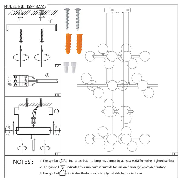User manual for Bronze Chandelier 67030-32 Milky Glass 32xG9(TEKLED)-159-18272-159-18272