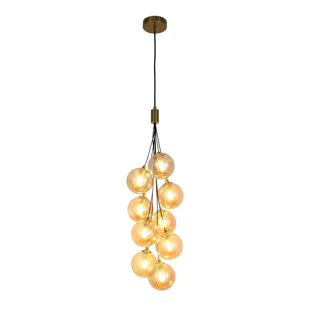 Chandelier TEKLED Bronze Chandelier 67069-9 Amber Glass 9xG9(TEKLED)-159-18264--159-18264