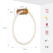 Size and technical specs of the Bronze LED Wall Light 39294 3000K(TEKLED)-151-20078-151-20078