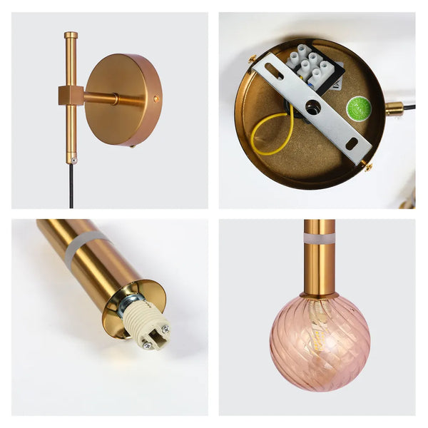 Details of the Bronze Wall Light 39312B-A Amber Glass 1xG9+LED 3000K(TEKLED)-151-20064-151-20064