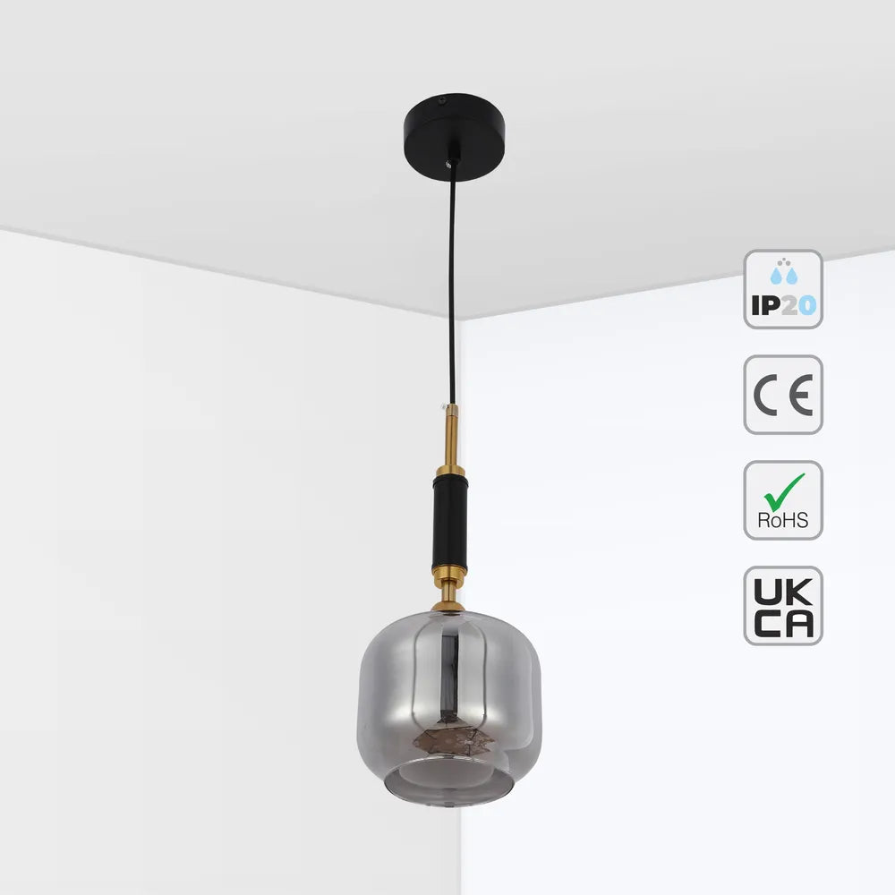 Size and technical specs of the Chandelier 66198-1 Smoke Glass 1xE27(TEKLED)-159-18306-159-18306