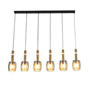 Chandelier TEKLED Chandelier 66898-6C Smoke Glass 6xE27+LED 3000K(TEKLED)-159-18308--159-18308