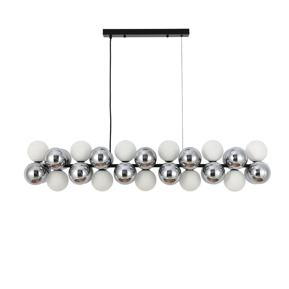 Chandelier TEKLED Chandelier 68125 11xG9 White and Chrome Glass(TEKLED)-159-18314--159-18314