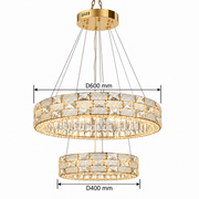 Люстра Crystal C7 3CCT Gold D600+D400мм (TEKLED)