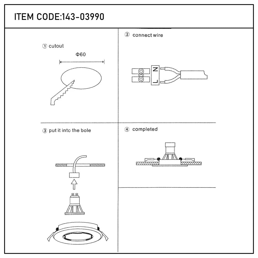 User manual for Eclipse GU10 Fixed Recessed Downlight-143-03990