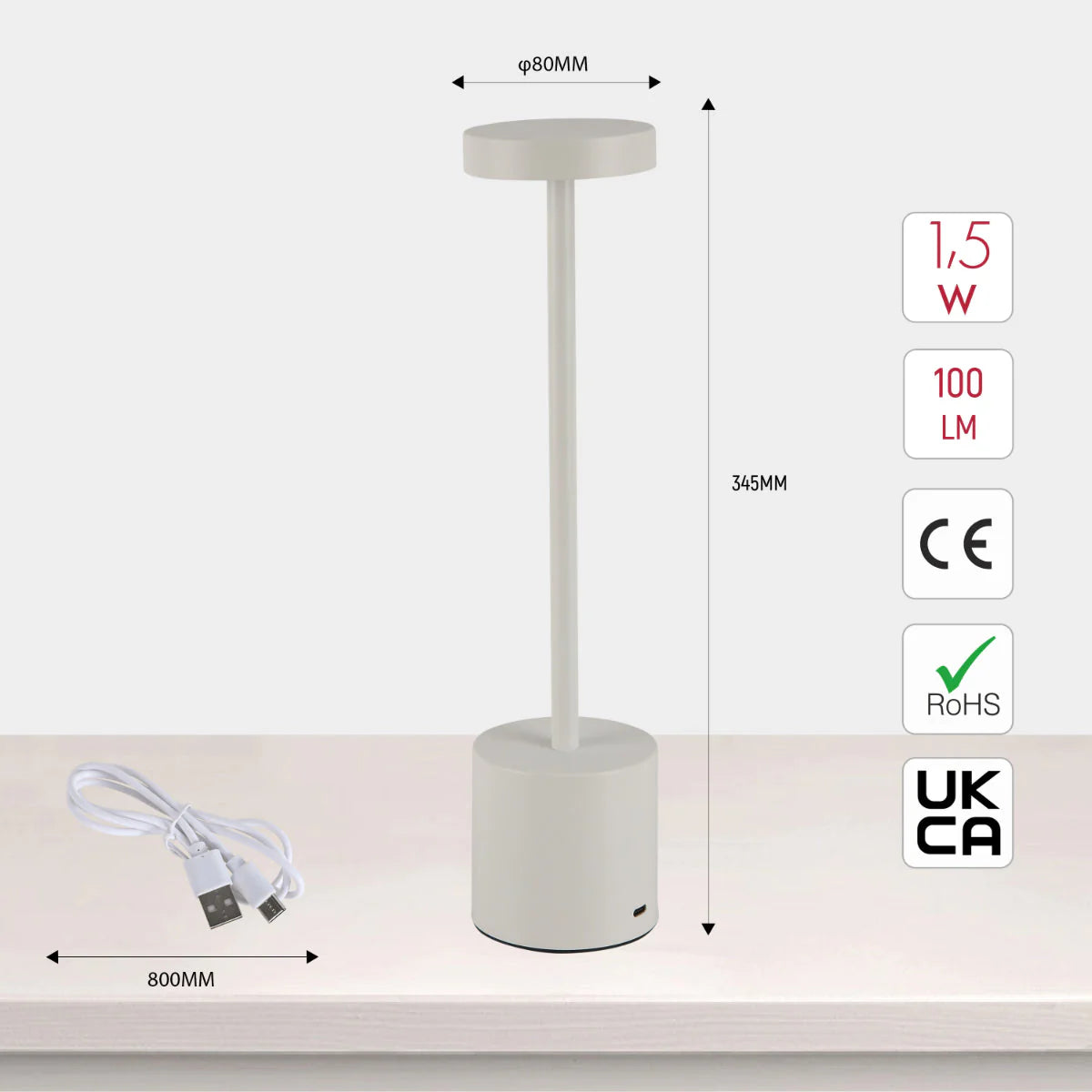 Портативная LED колонная лампа с регулировкой CCT, идеально подходит для современных интерьеров и уютных уголков.