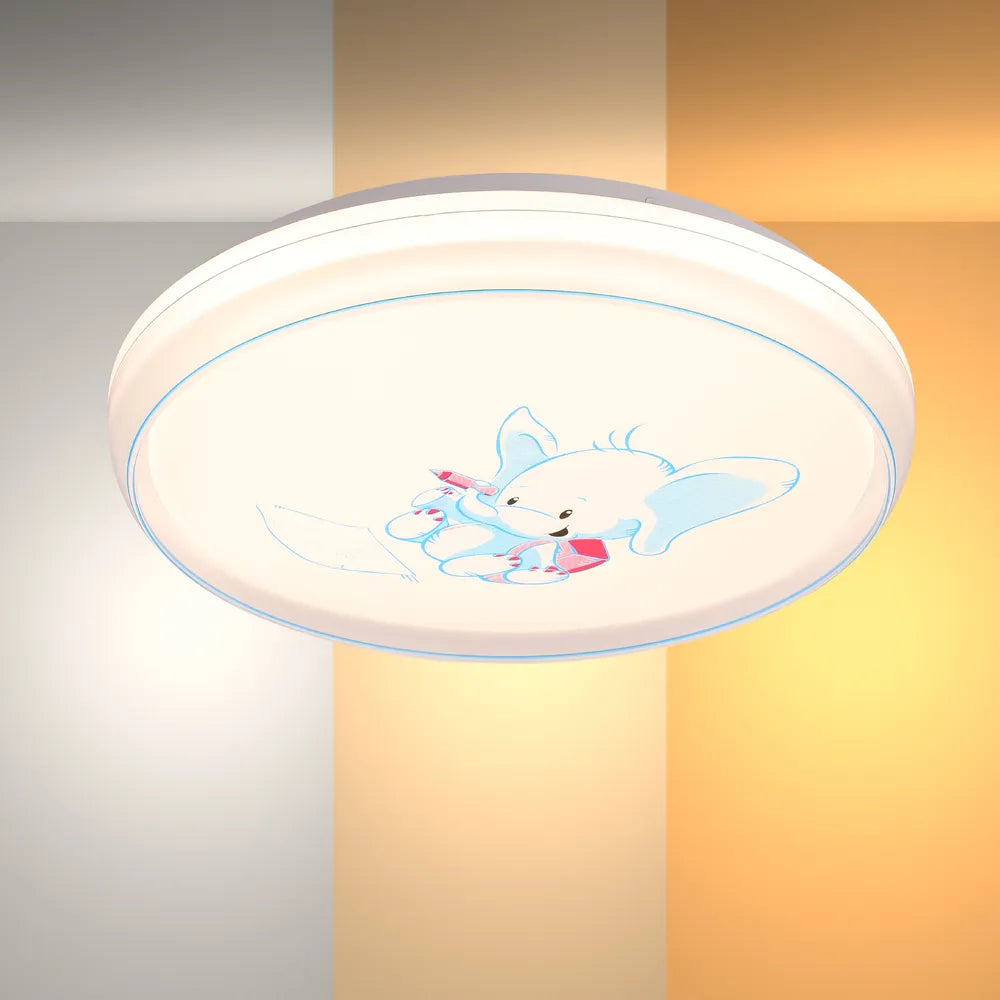 LED Flush Ceiling Light TEKLED Elephant LED Flush Ceiling Light Blue D400 6000K/4000K/3000K 27Wx2(TEKLED)--165-16031