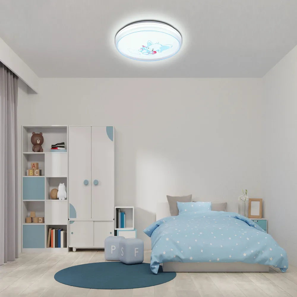 LED Flush Ceiling Light TEKLED Elephant LED Flush Ceiling Light Blue D400 6000K/4000K/3000K 27Wx2(TEKLED)--165-16031