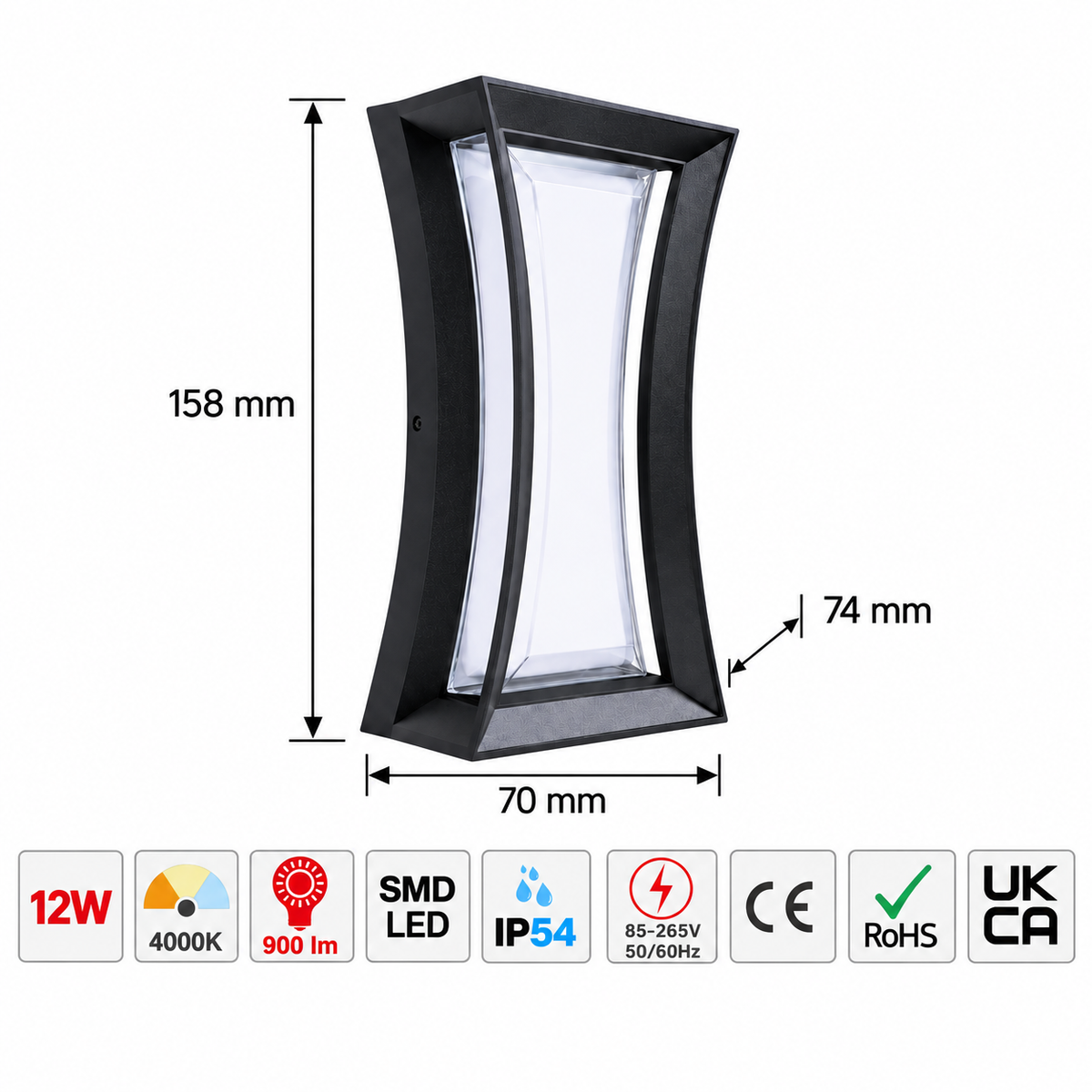 Чироқ LED SS119/S 12W Кичик ҚОРА ЖИГАРРАНГ 4000