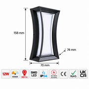 Чироқ LED SS119/S 12W Кичик ҚОРА ЖИГАРРАНГ 4000
