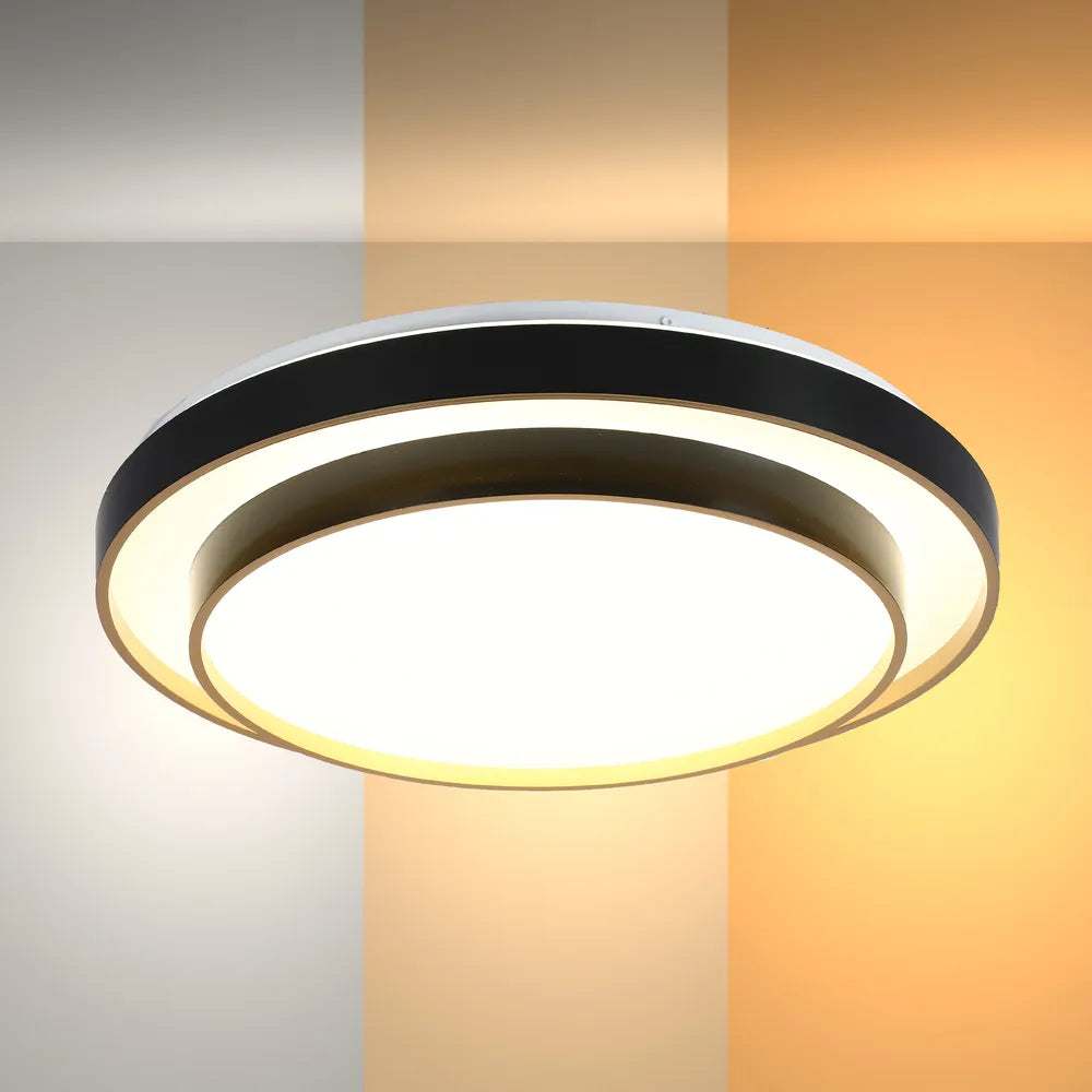 LED Flush Ceiling Light TEKLED LED Ceiling Lamp Black D500 6000K/4000K/3000K 42Wx2(TEKLED)--165-16001