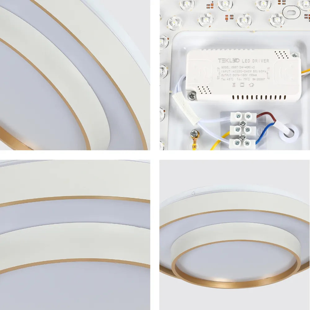 Close shot of the LED Ceiling Lamp White D400 6000K/4000K/3000K 27Wx2(TEKLED) 165-16000-165-16000